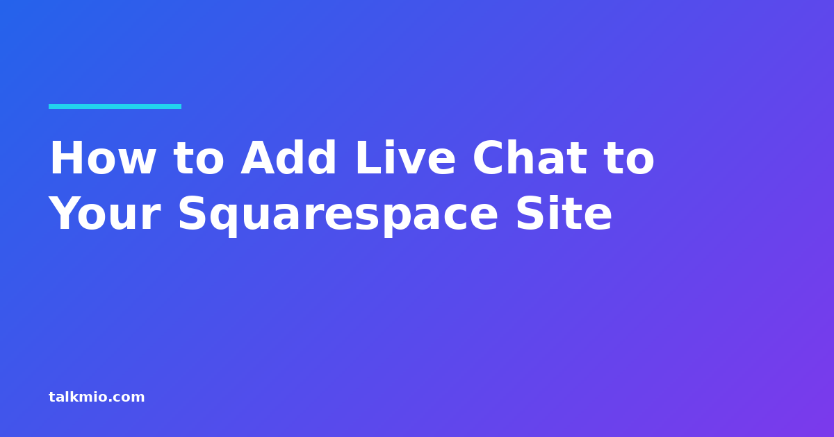 How to add live chat to Squarespace using Code Injection