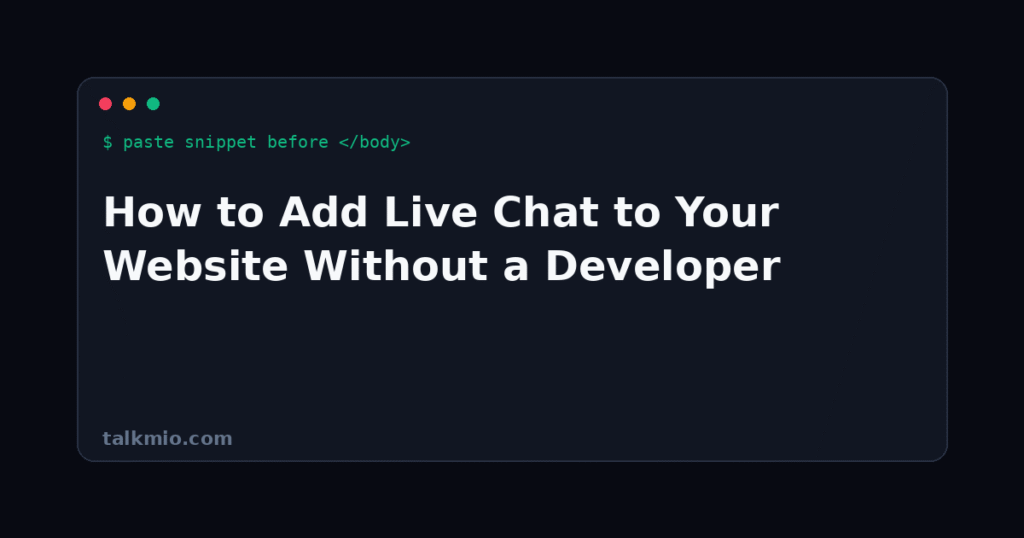 Adding a live chat widget snippet to a website before launch