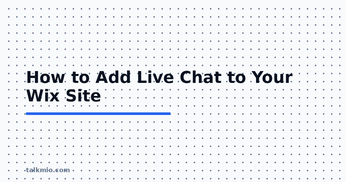 How to add live chat to Wix step by step