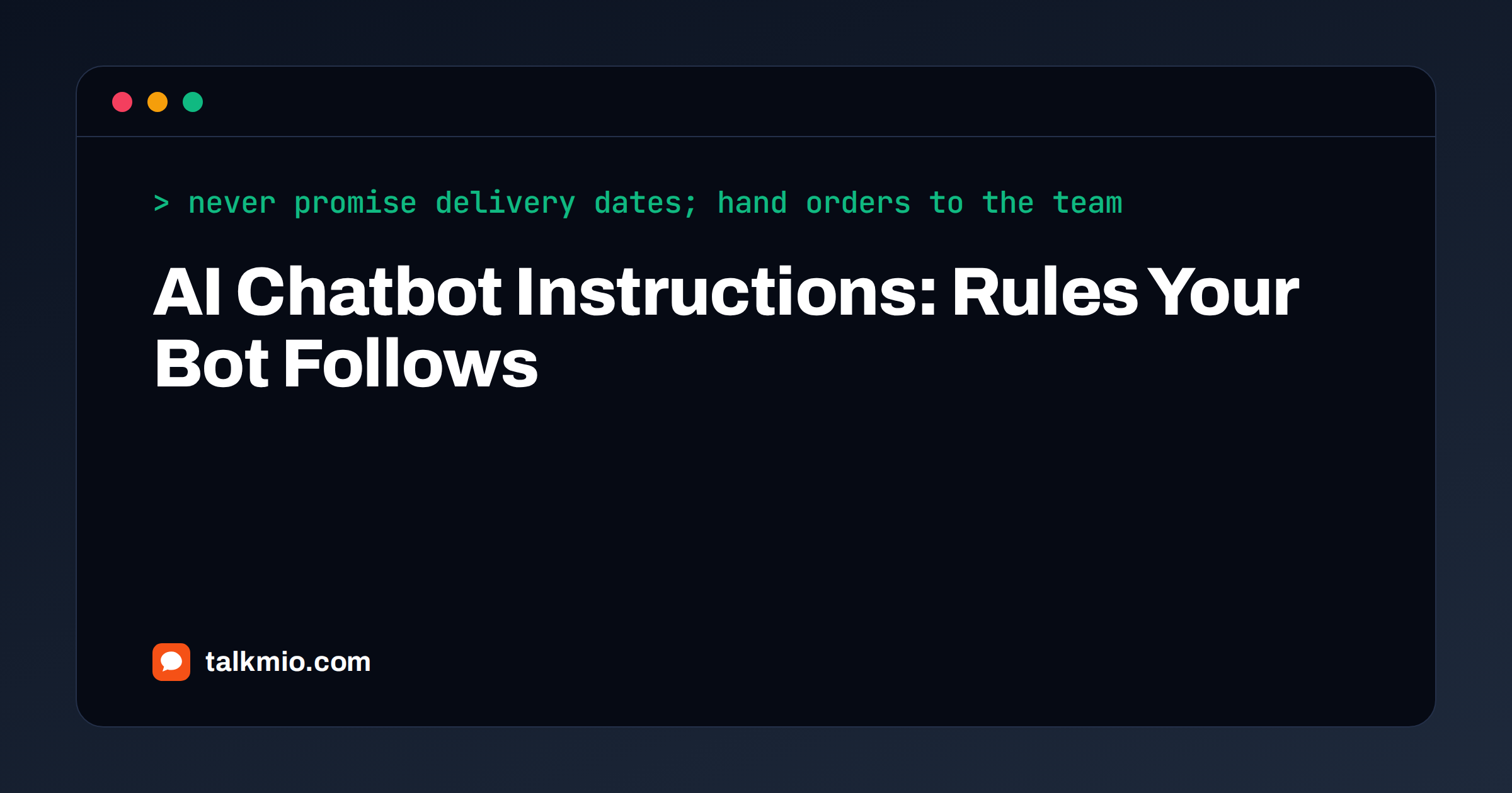 AI chatbot instructions: tone, boundaries and handoff rules for a website assistant