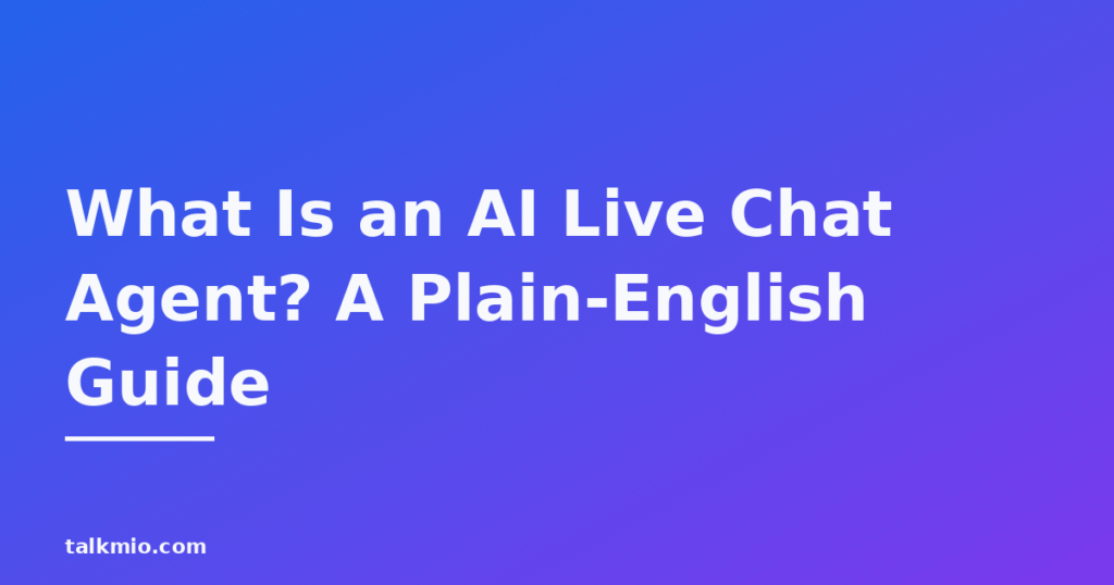 AI live chat agent answering a website visitor question