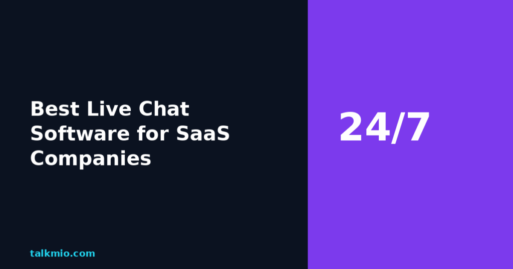 Best live chat software for SaaS companies split panel graphic
