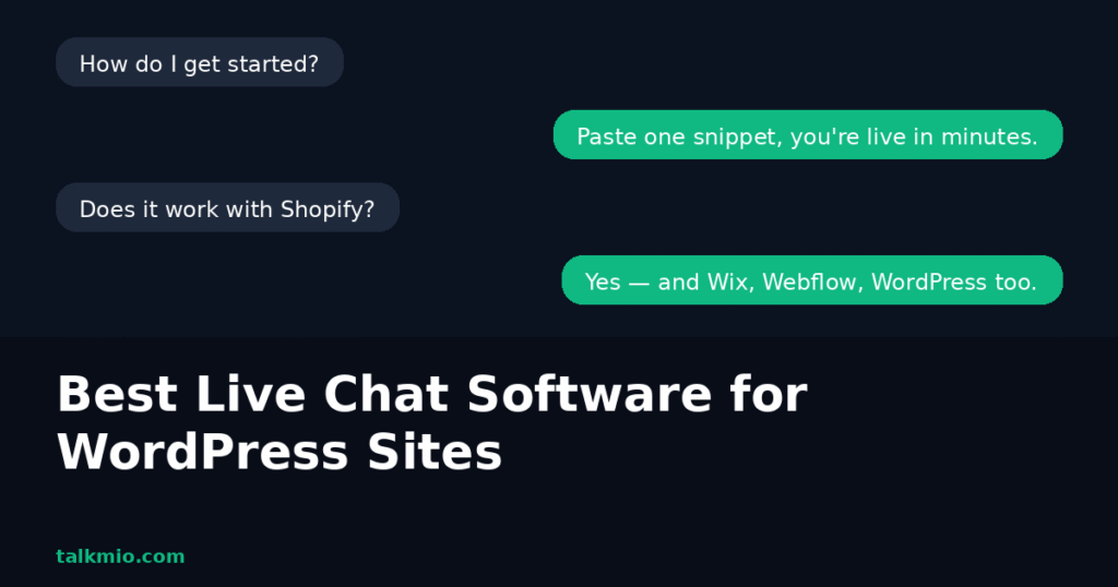 Best live chat for WordPress comparison chart
