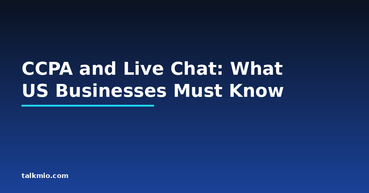CCPA compliance for live chat widgets