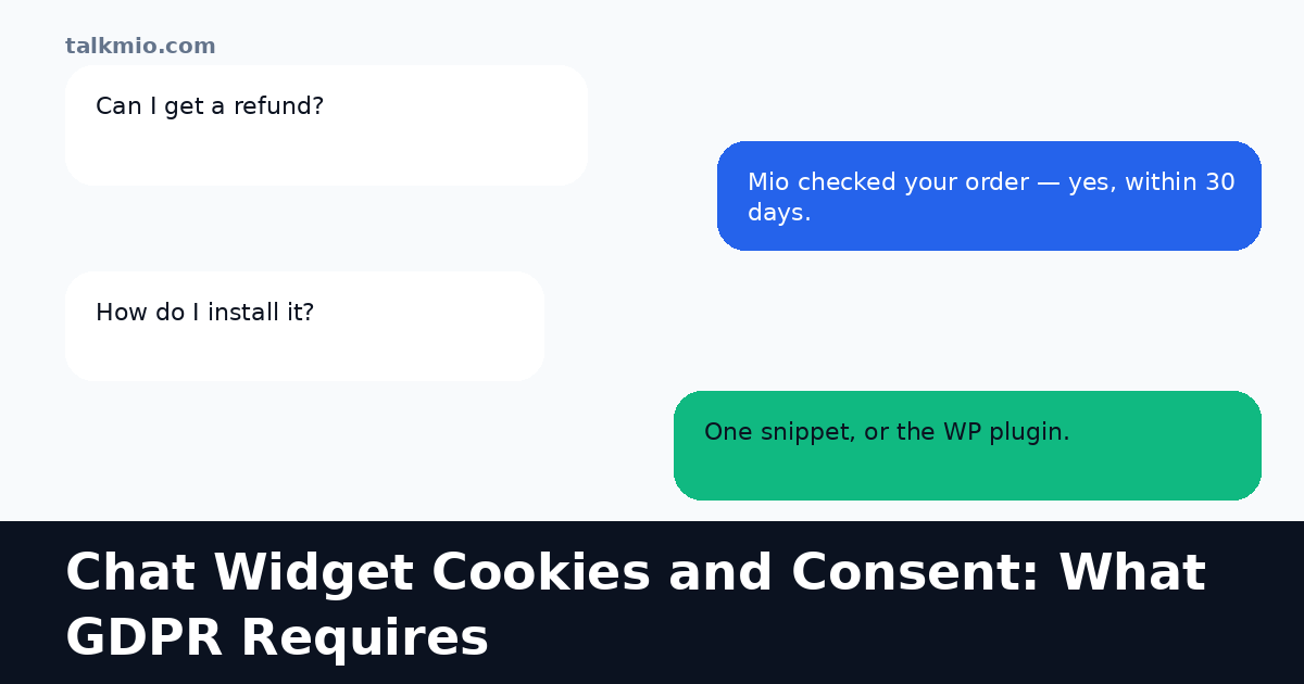 Chat widget cookies and consent under GDPR