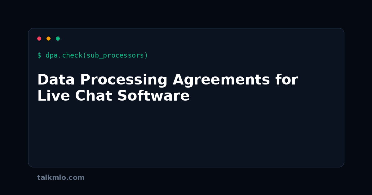 Data processing agreement for live chat software cover image