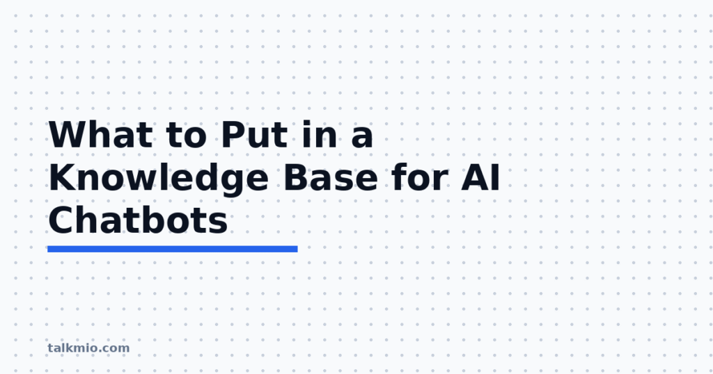 Knowledge base for AI chatbots checklist