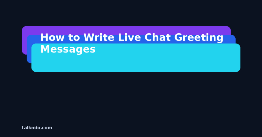 Live chat greeting messages examples by page type