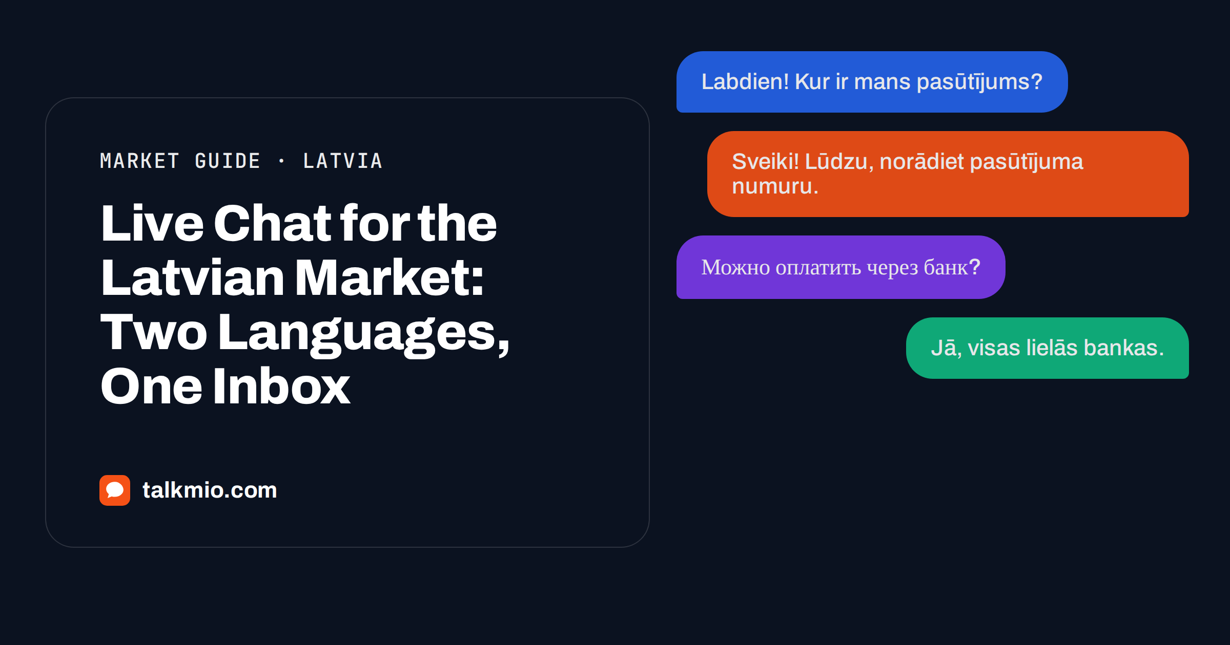 Live chat for the Latvian market with Latvian and Russian conversations in one inbox