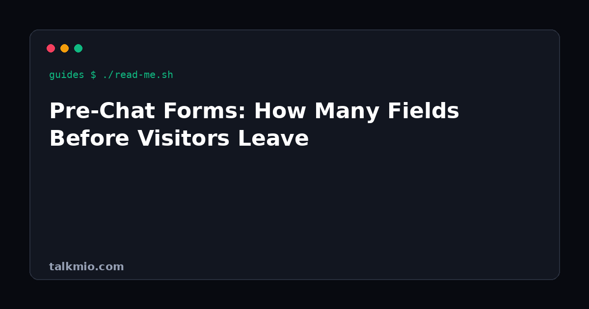 Pre-chat form fields and live chat engagement