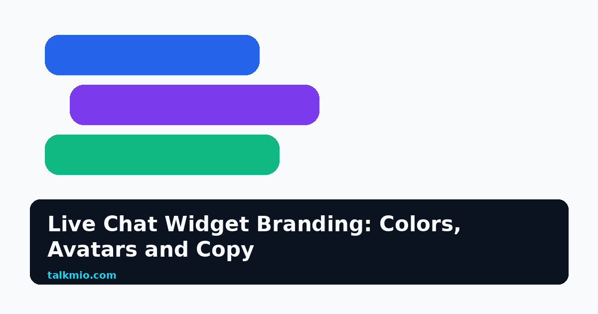 Live chat widget branding colors and avatar graphic