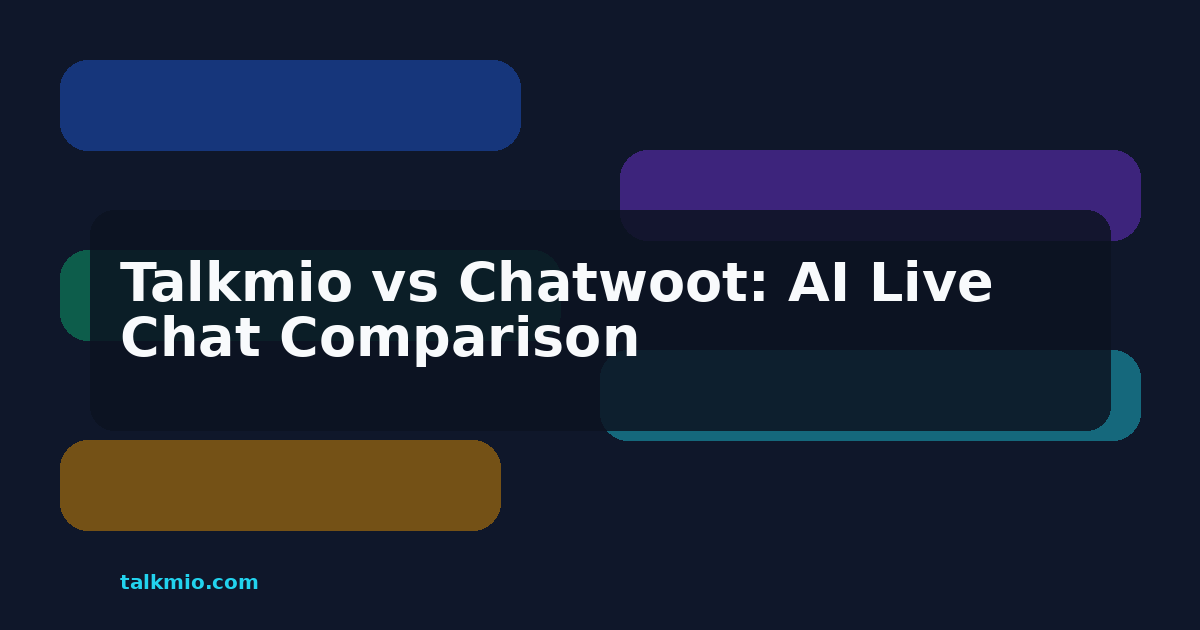 Talkmio vs Chatwoot AI live chat comparison