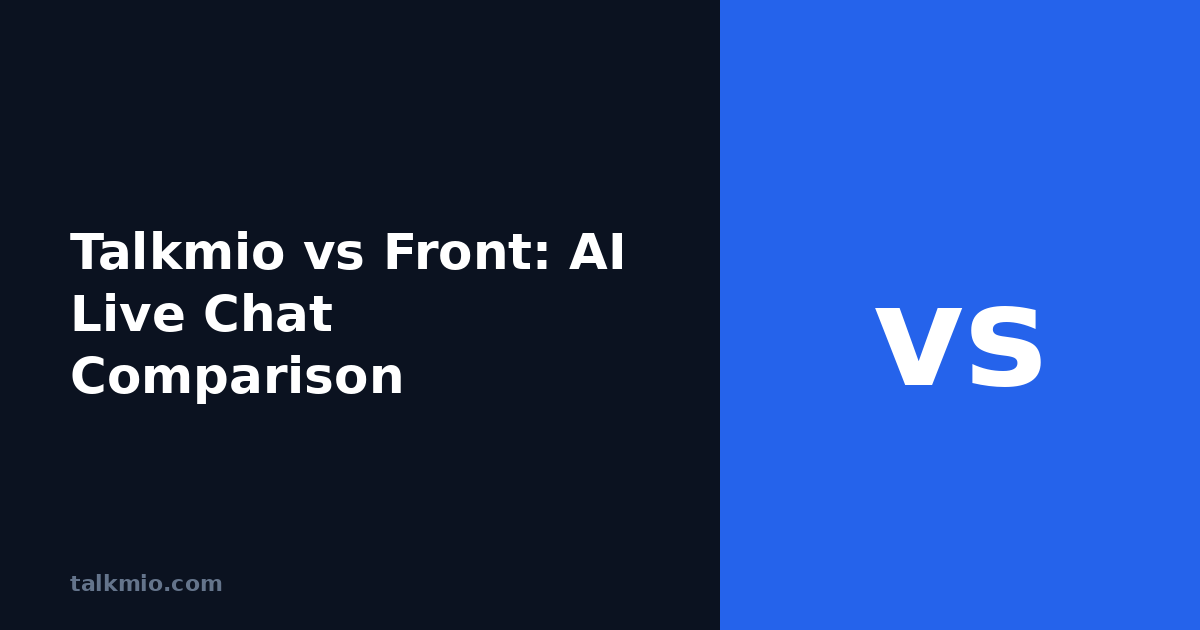 Talkmio vs Front AI live chat comparison