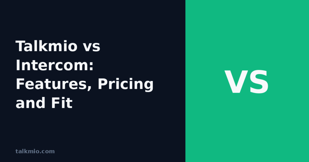 Talkmio vs Intercom AI live chat pricing comparison