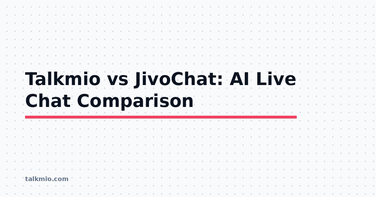 Talkmio vs JivoChat AI live chat comparison