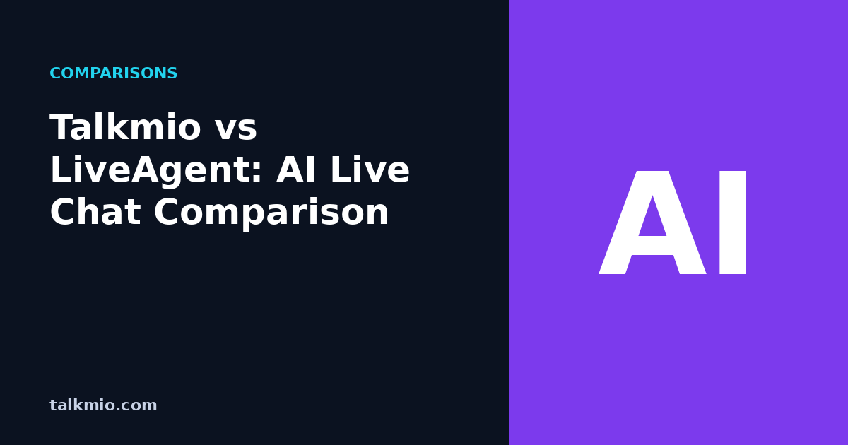Talkmio vs LiveAgent AI live chat comparison