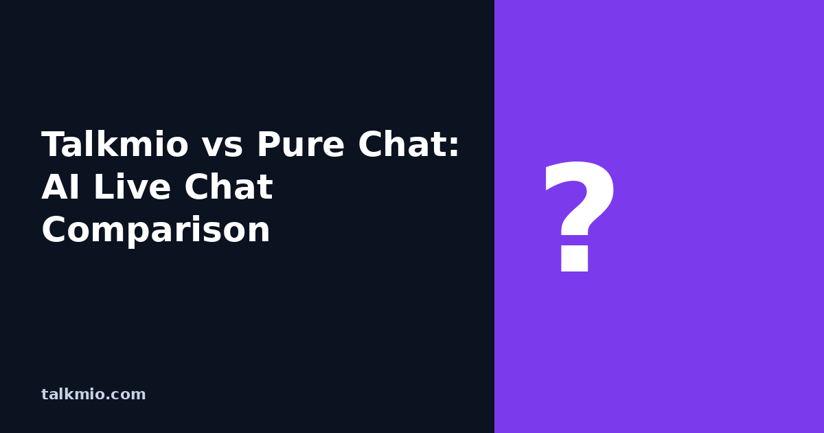 Talkmio vs Pure Chat AI live chat comparison