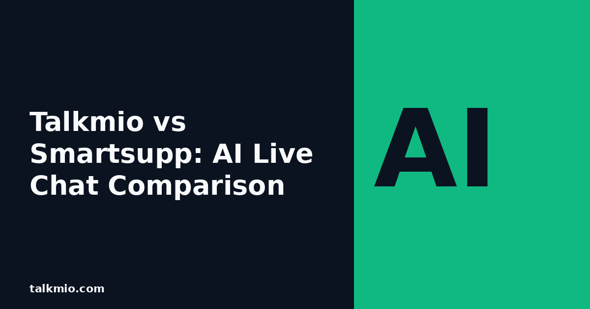 Talkmio vs Smartsupp AI live chat comparison chart