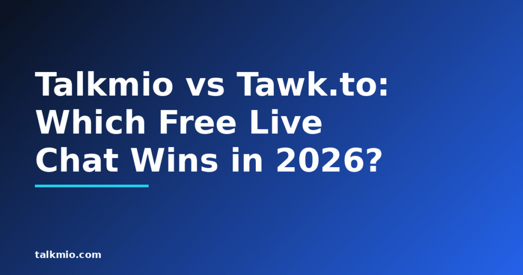 Talkmio vs Tawk.to live chat comparison featured image