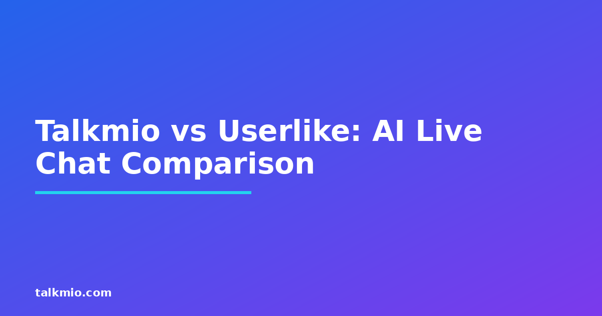 Talkmio vs Userlike AI live chat comparison cover image