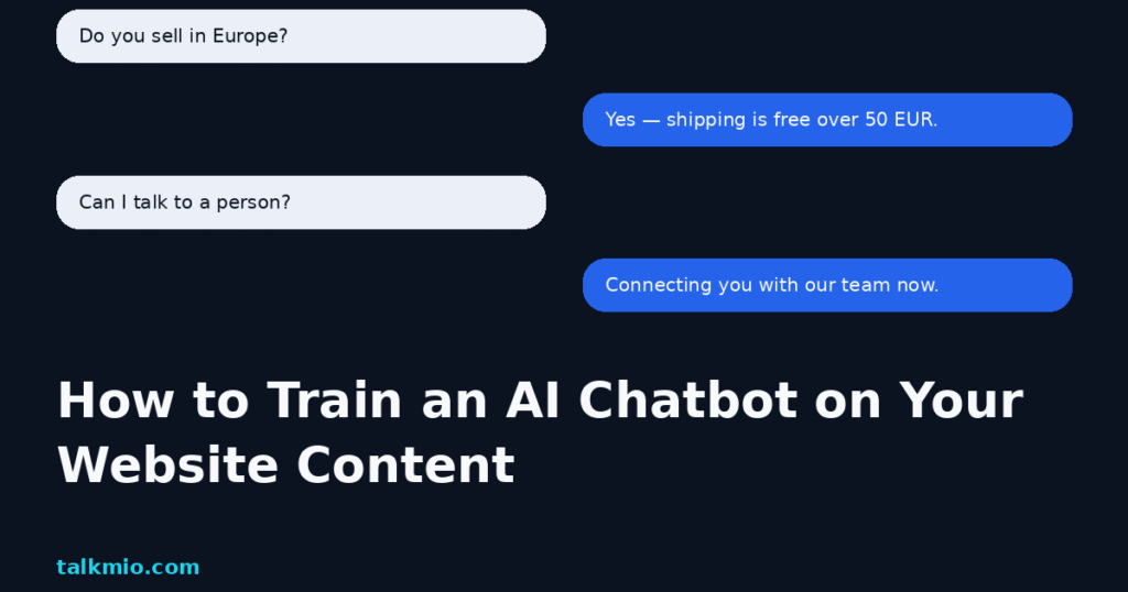 Training an AI chatbot on website content and FAQ pages