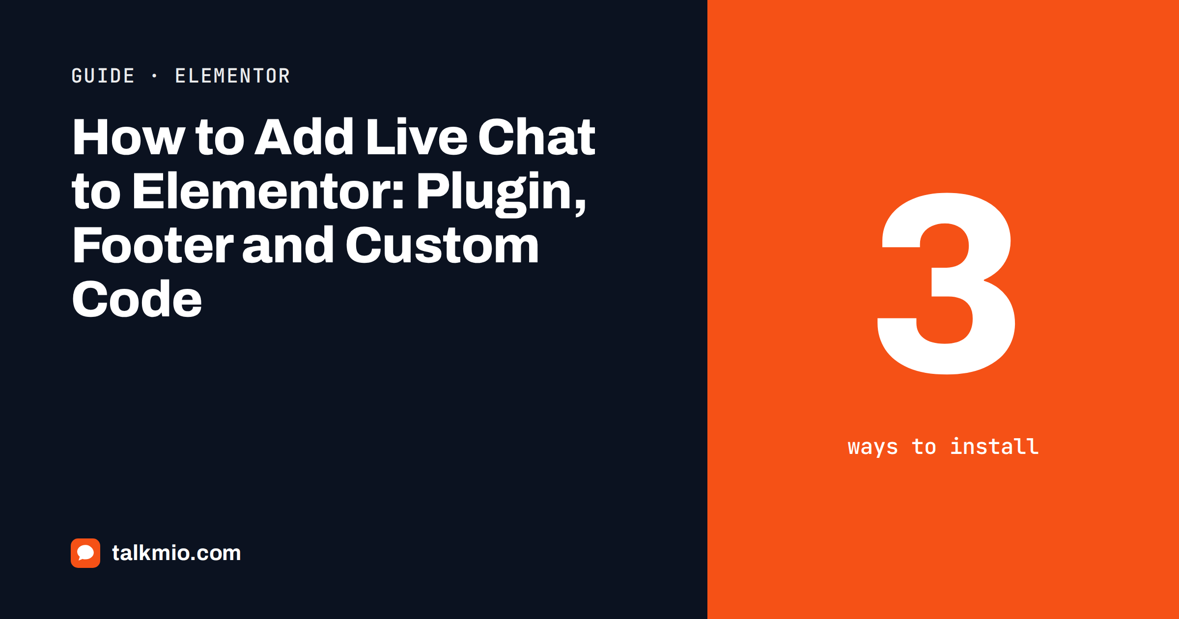 Add live chat to Elementor: a WordPress page built with Elementor showing a chat widget in the bottom corner