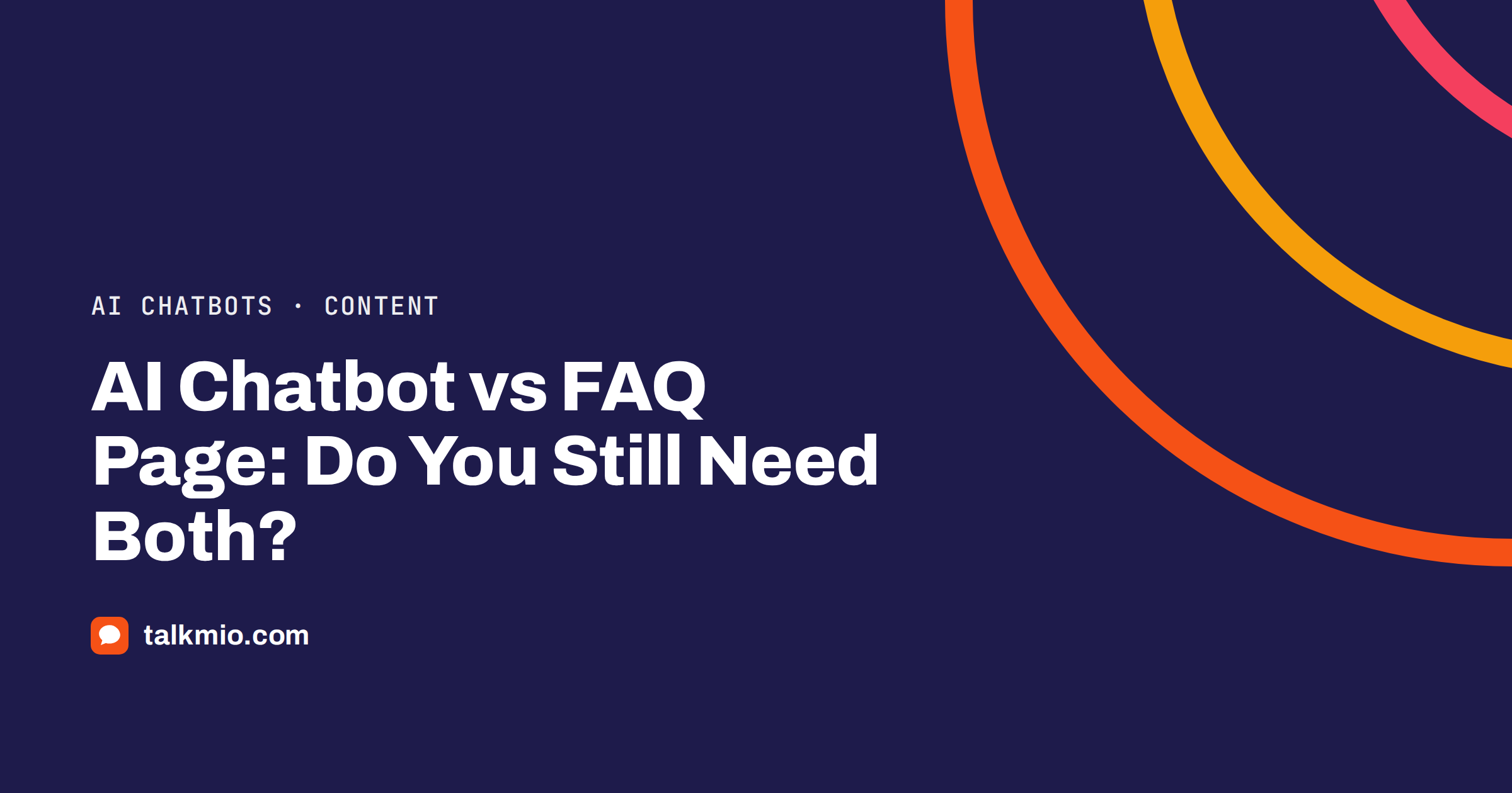 AI chatbot vs FAQ page comparison of a chat answer and a list of questions
