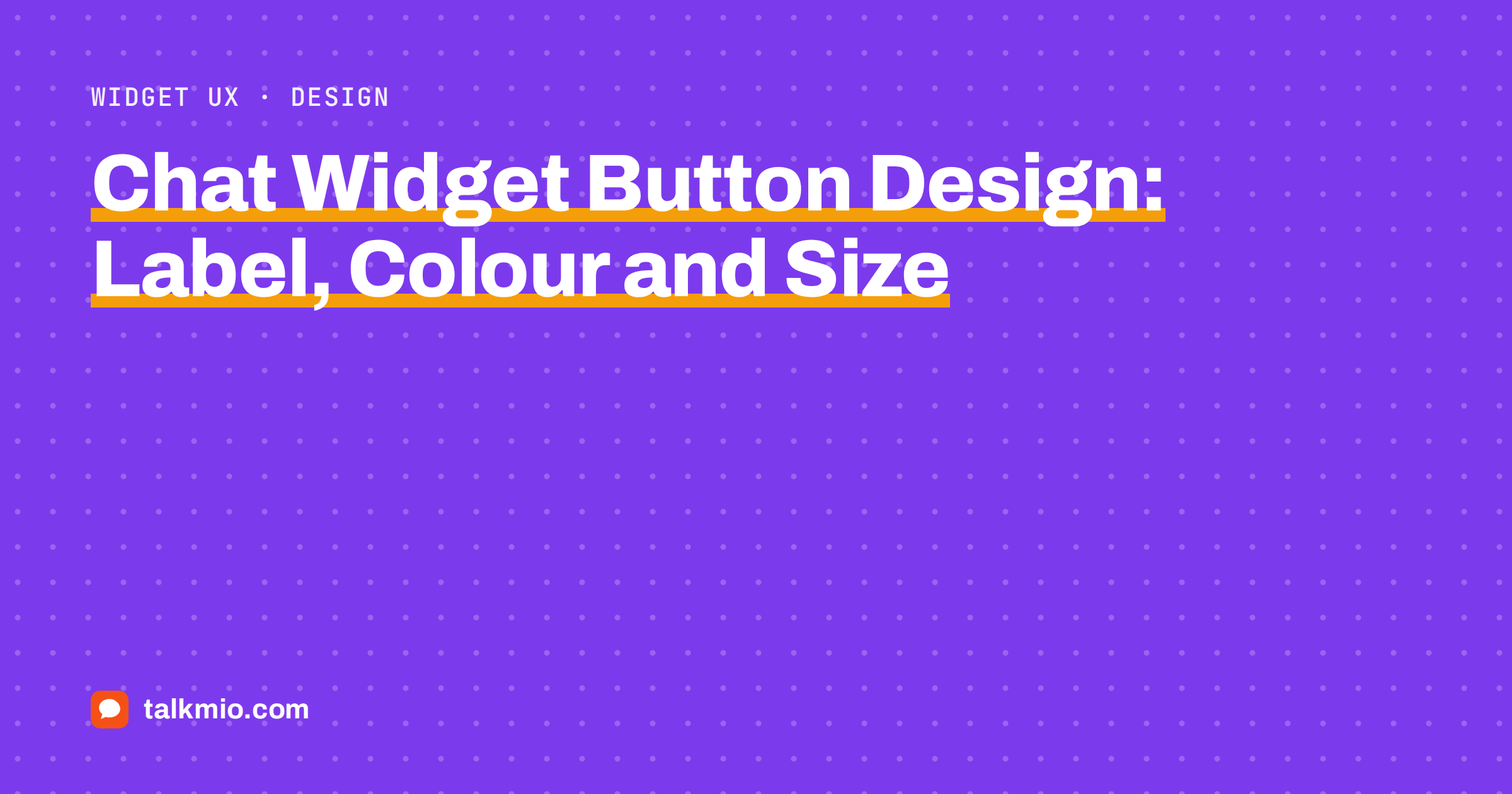 Chat widget button design example showing colour, size and position on a website page
