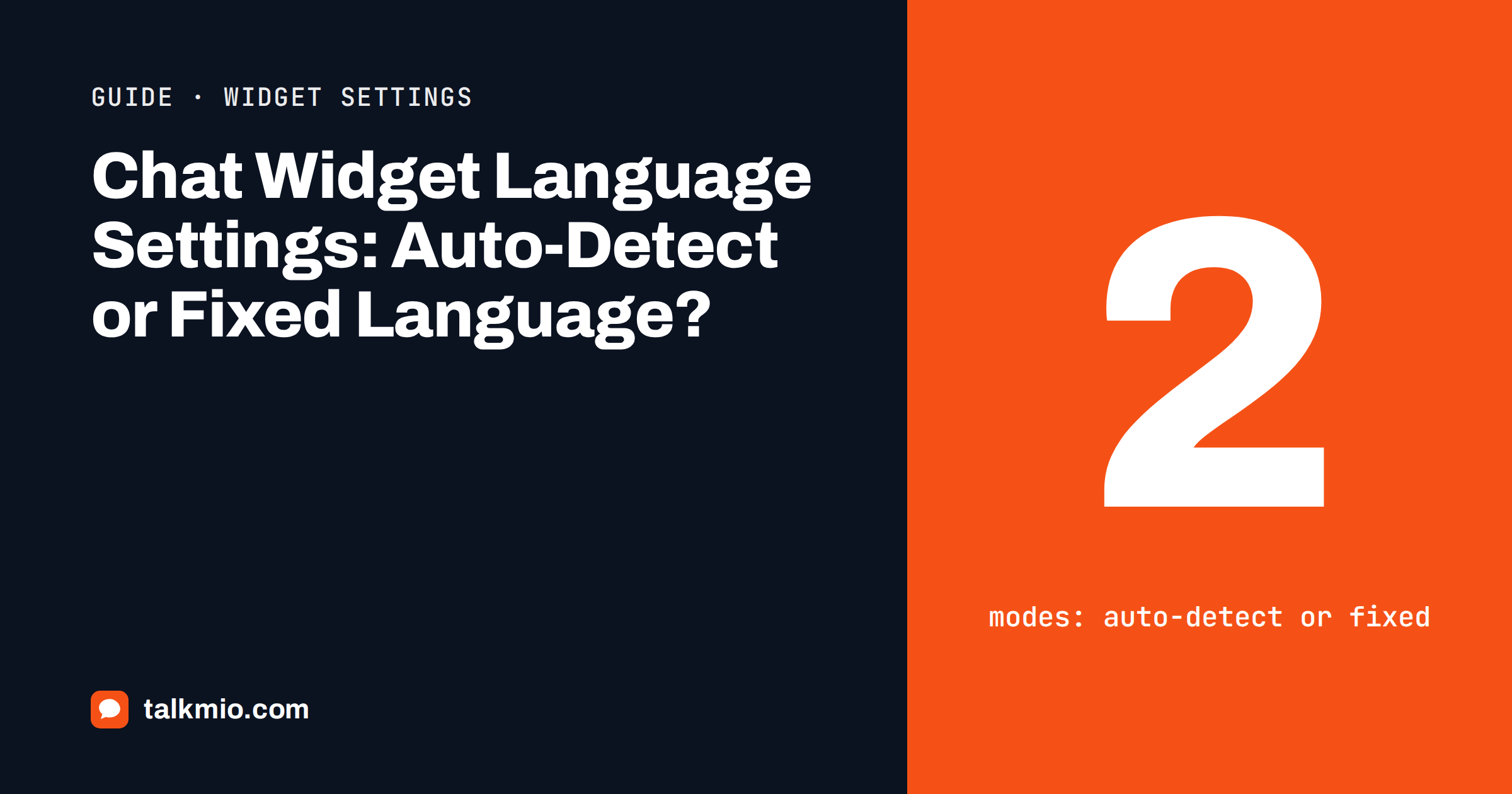 Chat widget language settings: a toggle between auto-detect and fixed language beside translated chat windows