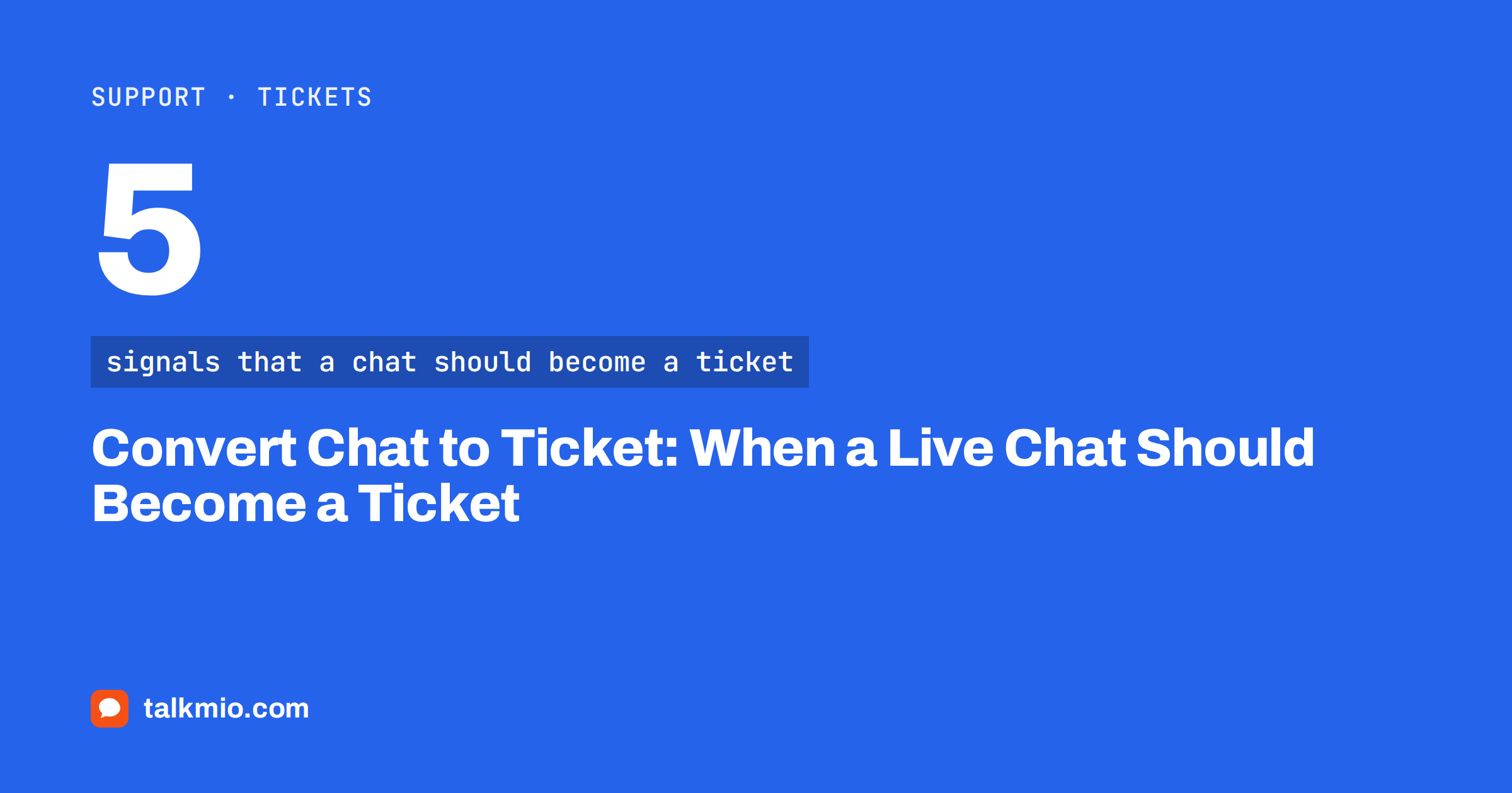 Convert chat to ticket: a live chat conversation turning into a numbered support ticket in an inbox