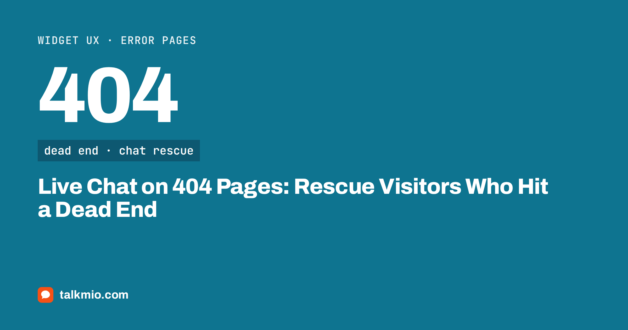 Live chat on 404 pages: chat bubble offering help on a page not found error screen