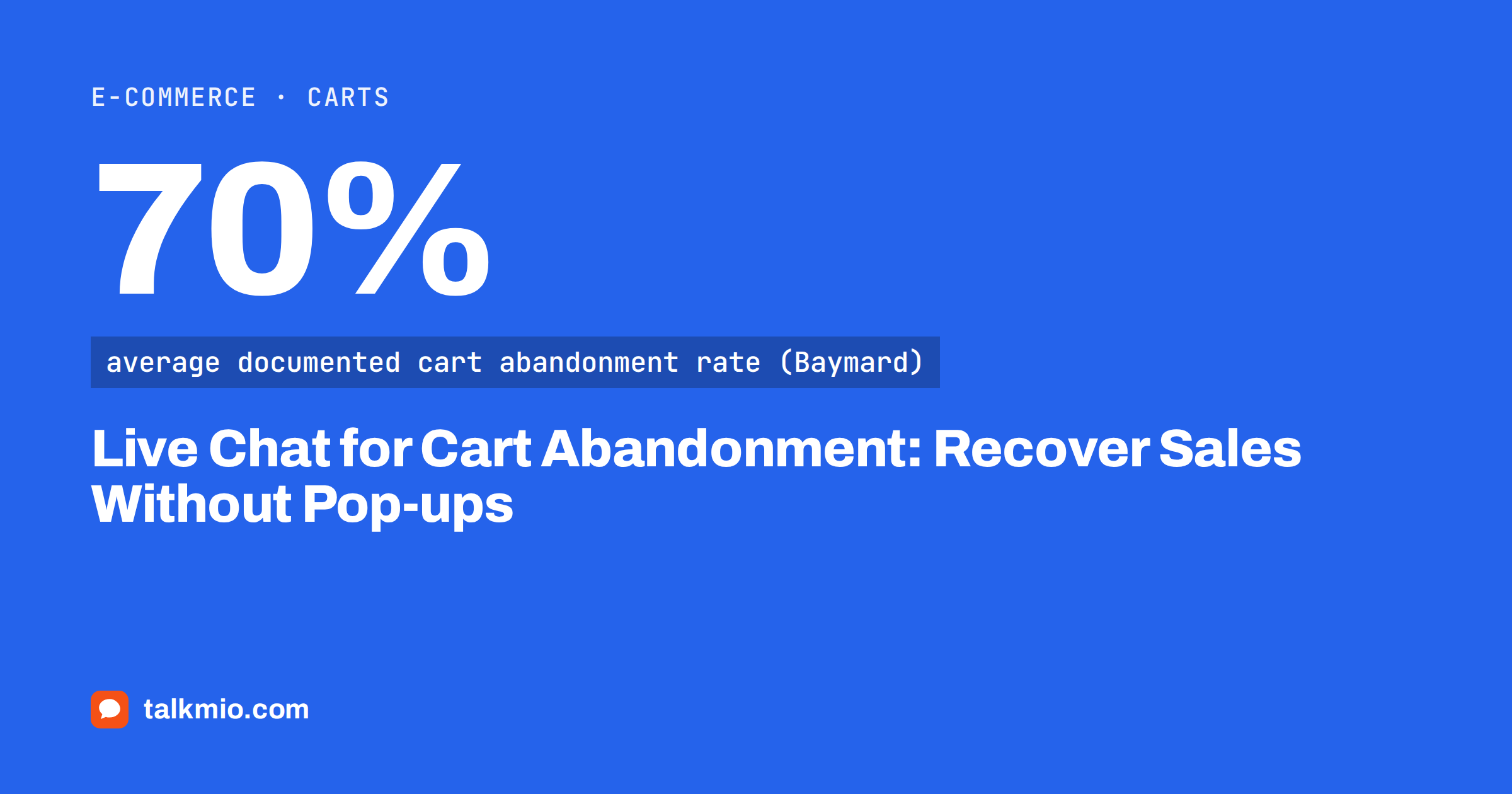 Live chat for cart abandonment: a shopping cart with a chat bubble answering a delivery question
