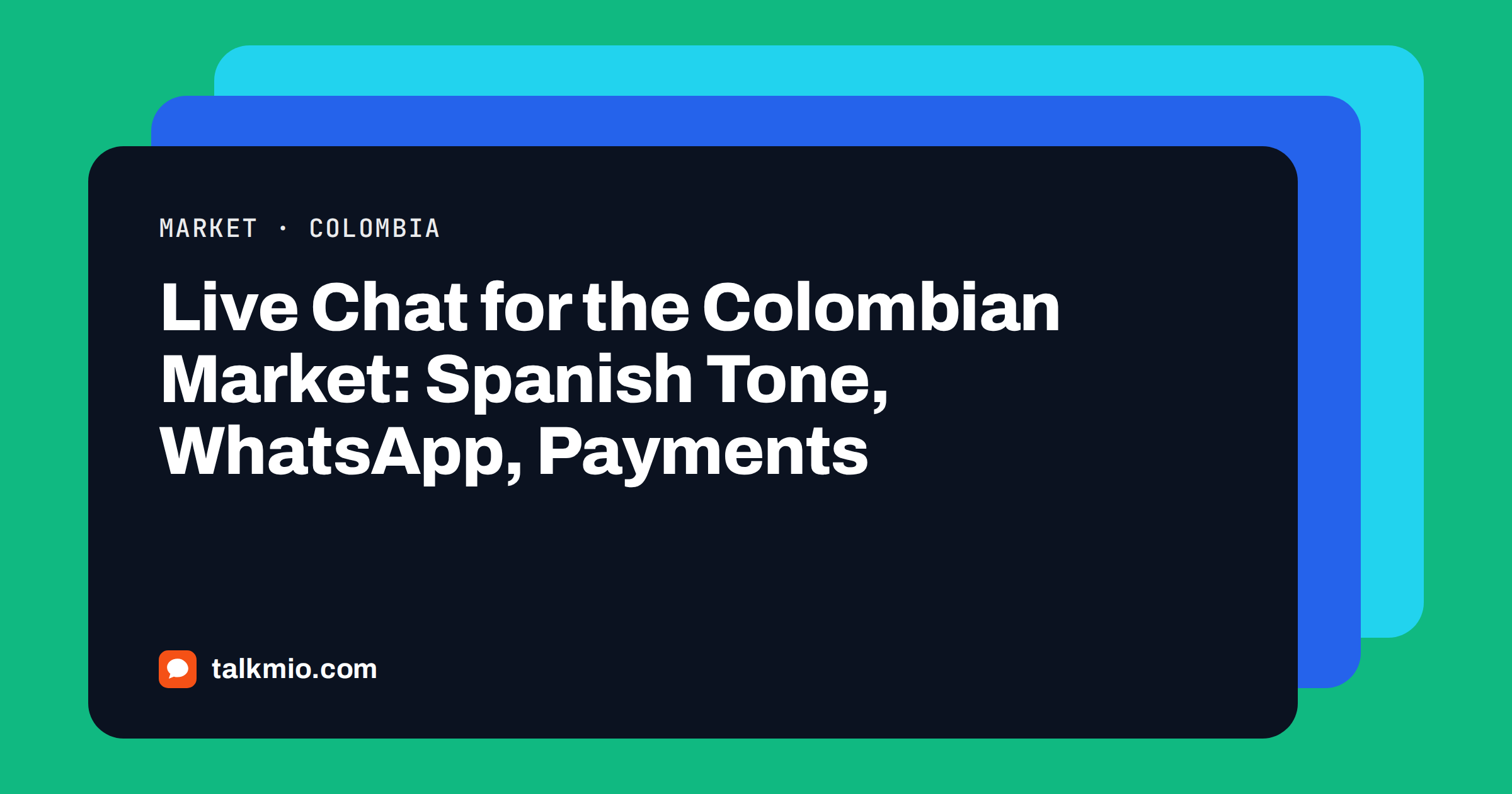 Live chat for the Colombian market: a Spanish chat about payments and delivery beside a map of Colombia