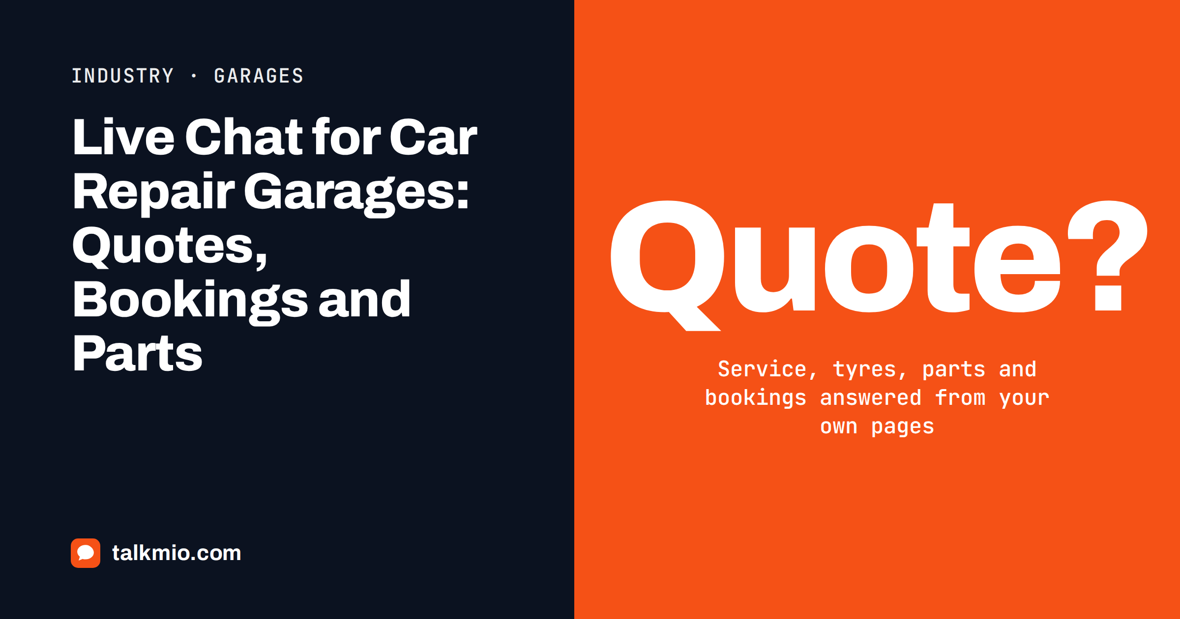 Live chat for car repair garages: a chat widget answering a service price question on a garage website
