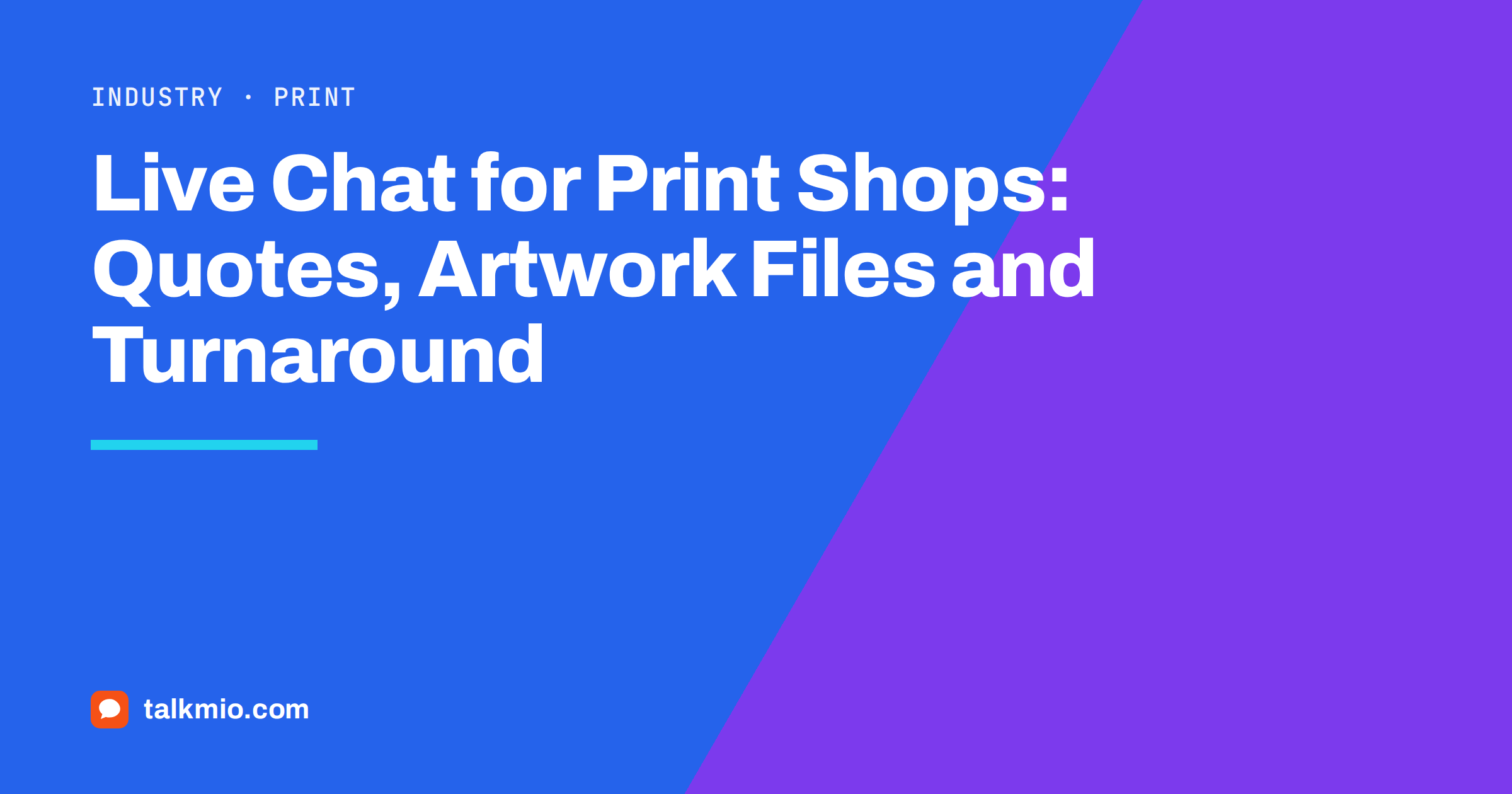 Live chat for print shops: a chat about artwork files and quotes next to a stack of printed brochures
