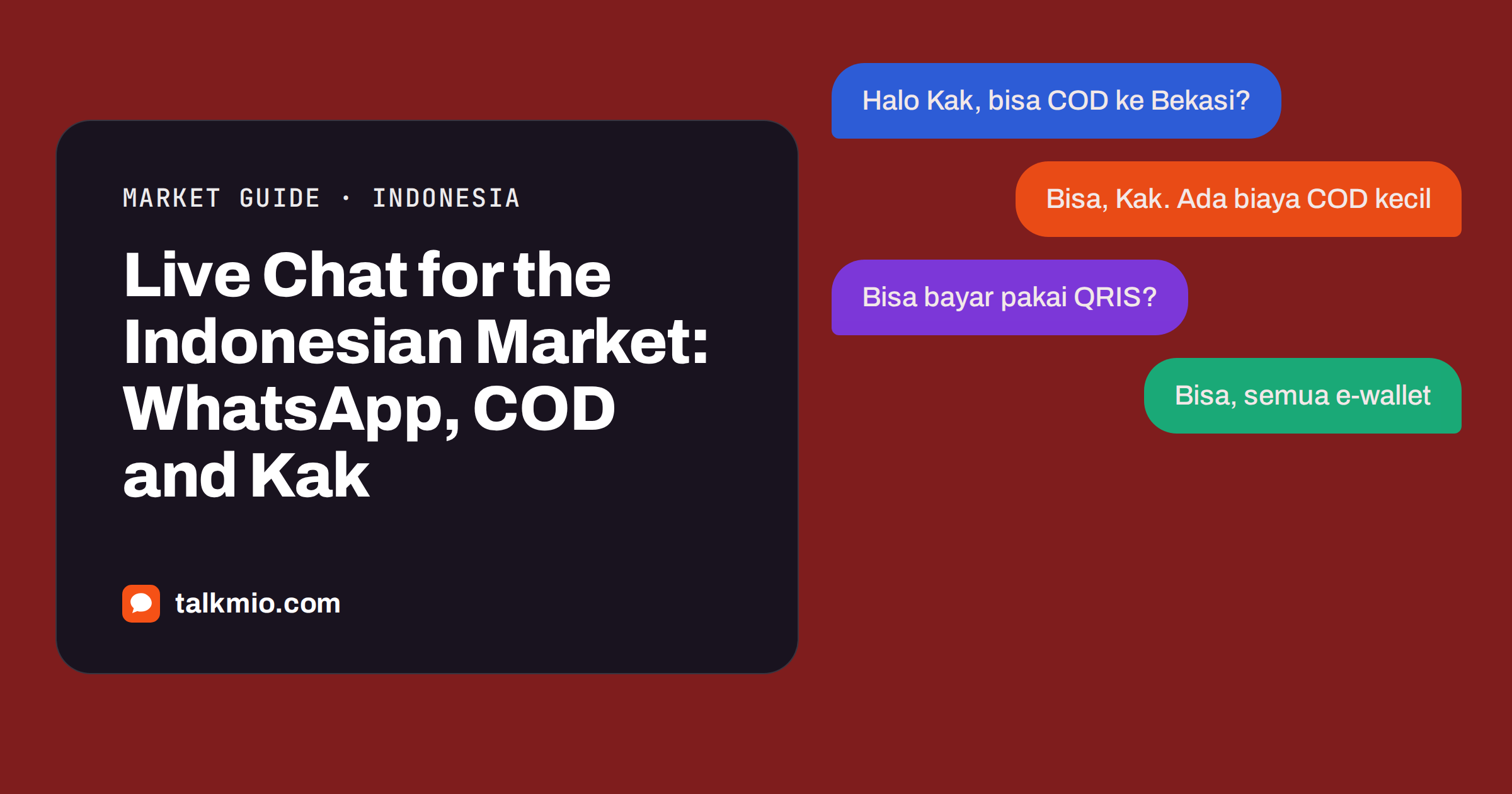 Live chat for the Indonesian market with a Bahasa Indonesia shop conversation