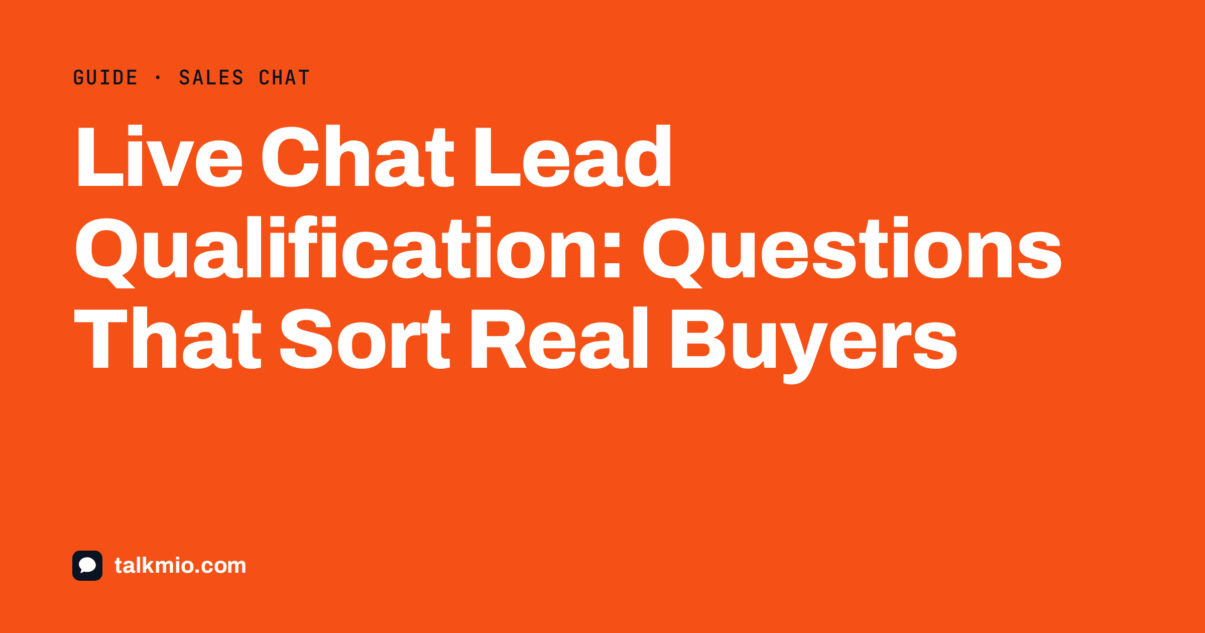 Live chat lead qualification: a chat widget asking a visitor about their need and timing before handing over to sales