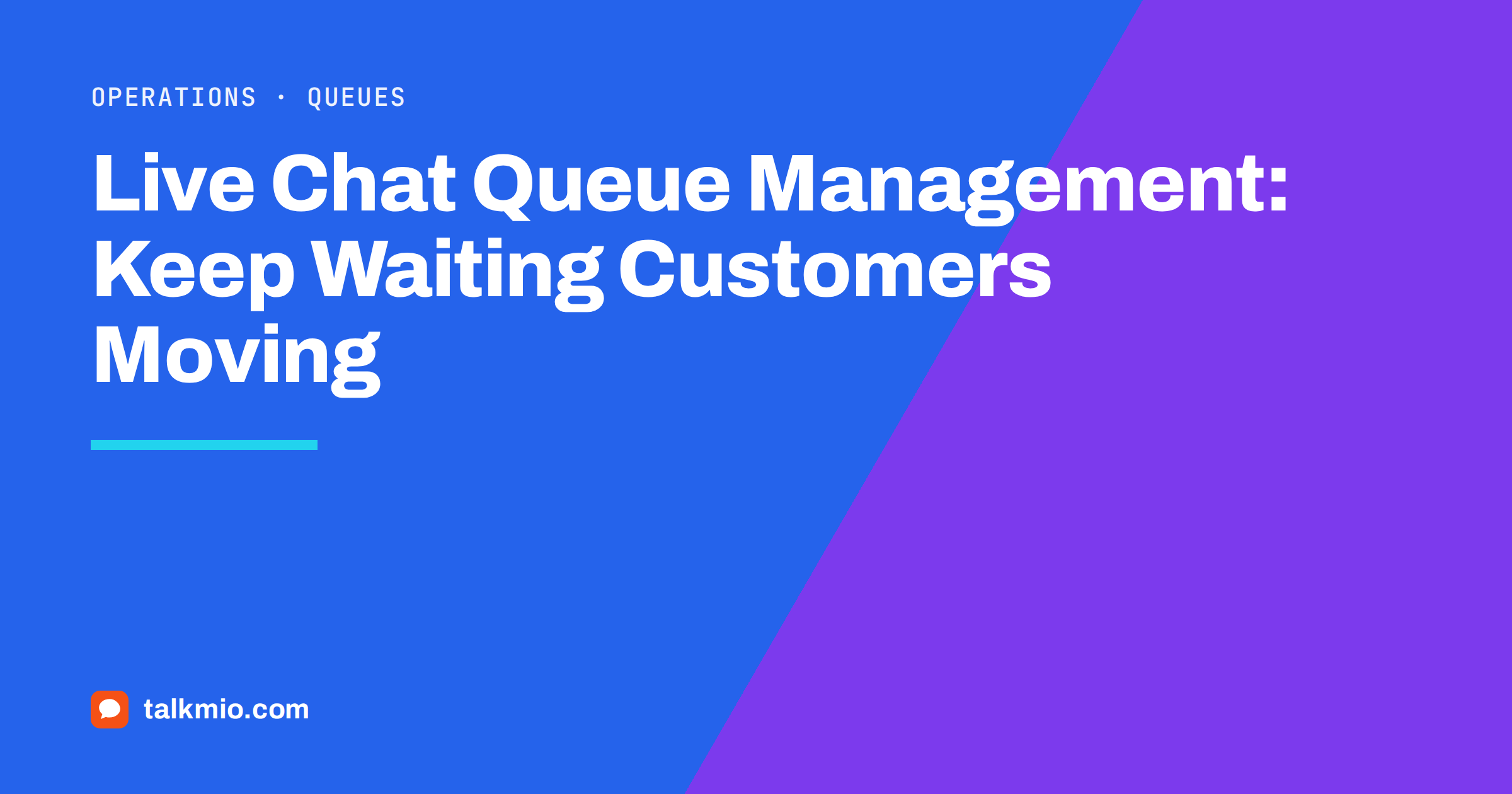 Live chat queue management: an inbox with a list of waiting chats sorted by wait time and an overdue badge