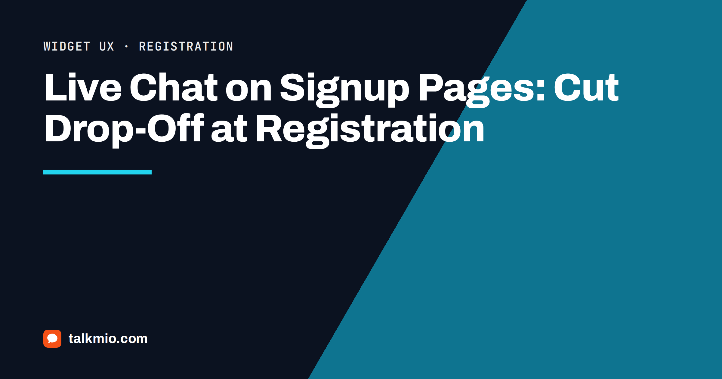 Live chat on signup pages guide showing a registration form with a helpful chat bubble