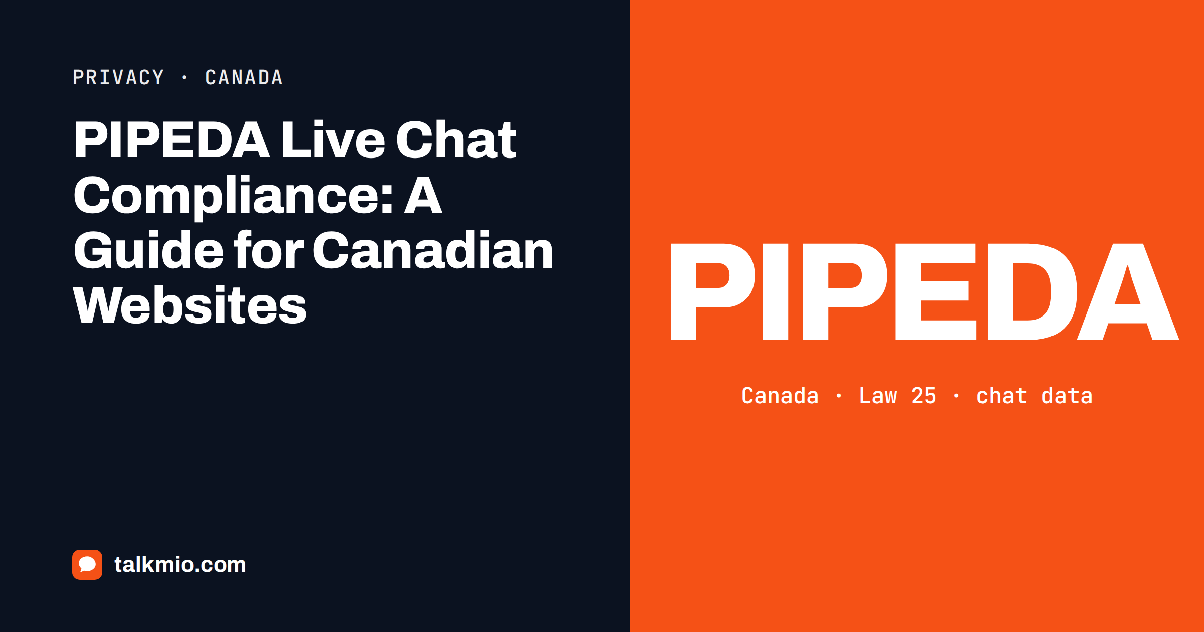 PIPEDA live chat compliance checklist for a Canadian website chat widget
