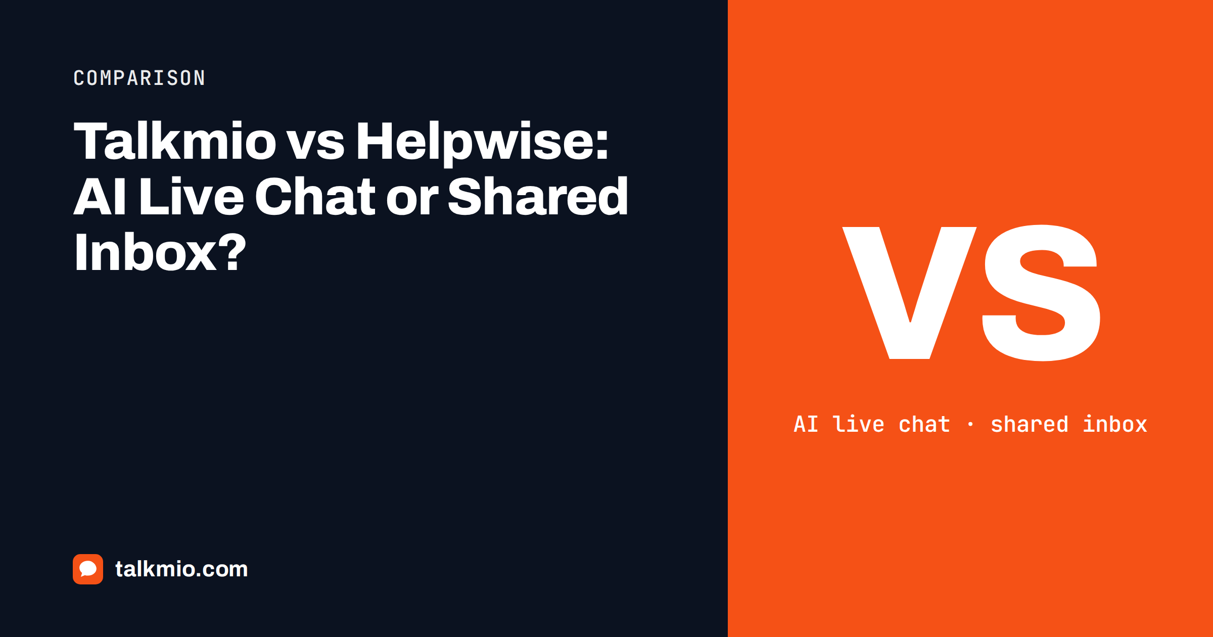 Talkmio vs Helpwise comparison of AI live chat and shared inbox features